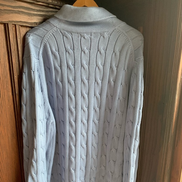 Brooks Brothers Light Blue Cable Knit Cardigan - Picture 8 of 12